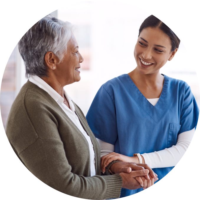 Older woman with doctor